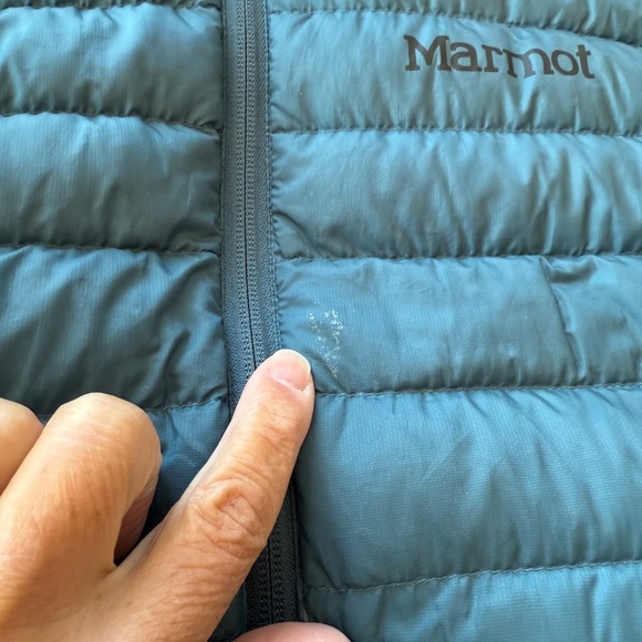 MARMOT DUCK DOWN QUILTED PUFFER VEST MENS SM TEAL ACTIVE OUTDOORS PERFORMANCE - Picture 12 of 13
